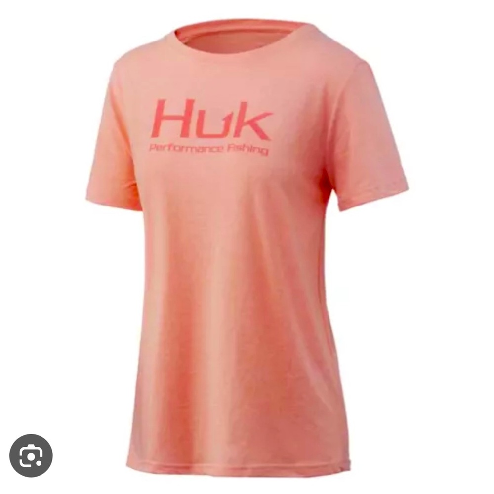 Huk woman fishing crew t shirt sz XL